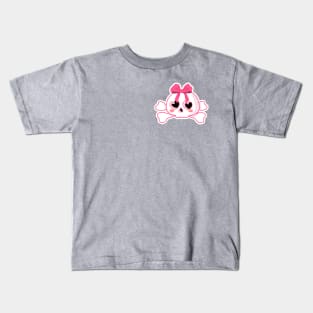 Skull with Pink Bow Kids T-Shirt